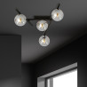 Plafonnier Design Smart Métal 4 lampes Boules Argentées Style Minimaliste 