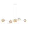 Suspension Design  Rossi Métal 6 lampes Boules Argentées Style Chic 