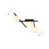 Plafonnier Design Smart Métal 3 lampes Boules Blanches Style Minimaliste 