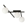 Plafonnier Design Smart Métal 3 lampes Boules Blanches Style Minimaliste 