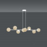 Suspension Design  Rossi Métal 8 lampes Boules Transparentes Style Chic 