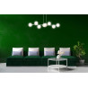 Suspension Design  Rossi Métal 8 lampes Boules Transparentes Style Chic 