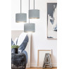 Suspension Design Hilde Métal 3 lampes Cylindres Grises Style Moderne 