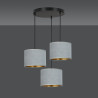 Suspension Design Hilde Métal 3 lampes Cylindres Grises Style Moderne 