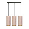 Suspension Design Bente Tissu 3 lampes Tubes Roses Style Vintage 