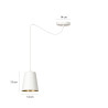 Suspension Design Link Métal une Lampe Cloche Blanc/Dorée Style Industriel 