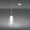 Suspension Design Link Métal une Lampe Cloche Blanc/Dorée Style Industriel 