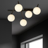 Plafonnier Design Smart Métal 5 lampes Boules Blanches Style Minimaliste 