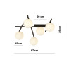 Plafonnier Design Smart Métal 5 lampes Boules Blanches Style Minimaliste 