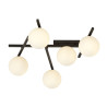 Plafonnier Design Smart Métal 5 lampes Boules Blanches Style Minimaliste 