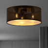 Plafonnier Design Aston Métal 3 lampes Rondes Noireses Style Chic 