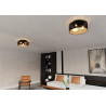 Plafonnier Design Aston Métal 3 lampes Rondes Noireses Style Chic 