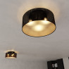 Plafonnier Design Aston Métal 3 lampes Rondes Noireses Style Chic 