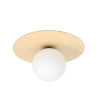 Plafonnier Design Kenzo Métal / Contreplaqué / Verre une Lampe Boule Beige Style Minimaliste 