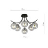 Plafonnier Design Boston Métal 6 lampes Boules Argentées Style Moderne 