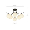 Plafonnier Design Boston Métal 6 lampes Boules Blanches Style Moderne 