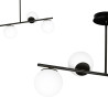 Lustres Design Bior Métal et Verre 4 lampes Boules Noires et Blanches Style Moderne 