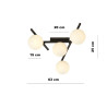 Plafonnier Design Smart Métal 4 lampes Boules Blanches Style Minimaliste 