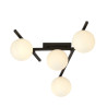 Plafonnier Design Smart Métal 4 lampes Boules Blanches Style Minimaliste 