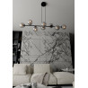 Suspension Design  Rossi Métal 8 lampes Boules Argentées Style Chic 