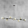 Suspension Design  Rossi Métal 8 lampes Boules Argentées Style Chic 