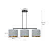 Suspension Design Hilde Métal 3 lampes Cylindres Grises Style Moderne 