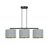 Suspension Design Hilde Métal 3 lampes Cylindres Grises Style Moderne 