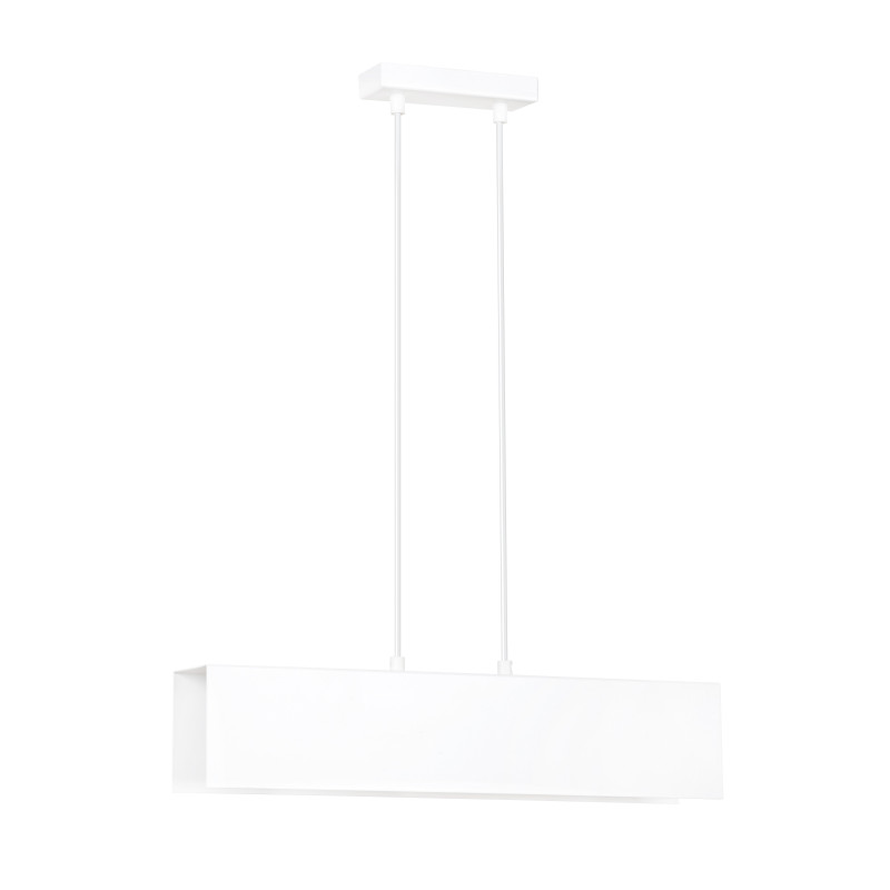 Suspension Design Gentor Métal 2 lampes Rectangles Blanches Style Minimaliste 