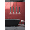 Suspension Design  Kibo Métal 4 lampes Tubes Noires et CHROME Style Moderne 