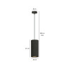 Suspension Design Bente Tissu une Lampe Tube Noire Style Chic 