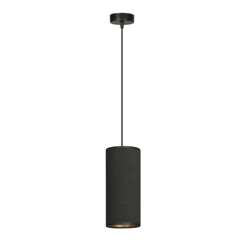 Suspension Design Bente Tissu une Lampe Tube Noire Style Chic 