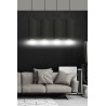 Suspension Design Bente Tissu 4 lampes Tubes Noireses Style Chic 