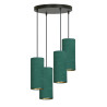 Suspension Design Bente Tissu 4 lampes Tubes Vertes Style Vintage 