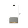 Suspension Design Hilde Métal une Lampe Cylindre Grise Style Moderne 