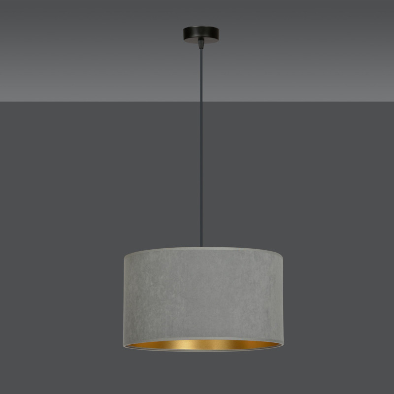 Suspension Design Hilde Métal une Lampe Cylindre Grise Style Moderne 