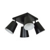 Plafonnier Design Prism Métal 4 lampes Spots Noires et Blanches Style Moderne 