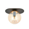 Plafonnier Design Plaza Métal une Lampe Boule Ambrée Style Minimaliste 