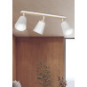 Plafonnier Design Atlas Métal et Bois 3 lampes Spots Blanches et bois Style Scandinave 