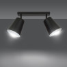 Plafonnier Design Prism Métal 2 lampes Spots Noires et Blanches Style Moderne 