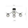 Plafonnier Design Boston Métal 4 lampes Boules Argentées Style Moderne 