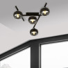 Plafonnier Design Smart Métal 4 lampes Boules Blanches Style Minimaliste 