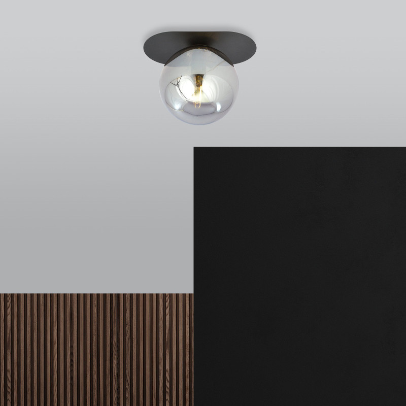 Plafonnier Design Plaza Métal une Lampe Boule Argentée Style Minimaliste 