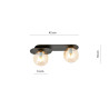 Plafonnier Design Plaza Métal 2 lampes Boules Ambrées Style Minimaliste 