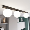 Plafonnier Design Fit Métal 3 lampes Boules Blanches Style Minimaliste 