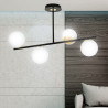 Plafonnier Design Floki Métal 6 lampes Déportées Noires et Dorées Style Minimaliste 