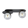 Plafonnier Design Plaza Métal 2 lampes Boules Argentées Style Minimaliste 