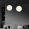 Plafonnier Design Nova Métal 2 lampes Boules Blanches Style Chic 