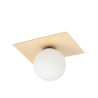 Plafonnier Design Kenzo Métal / Contreplaqué / Verre une Lampe Boule Beige Style Minimaliste 