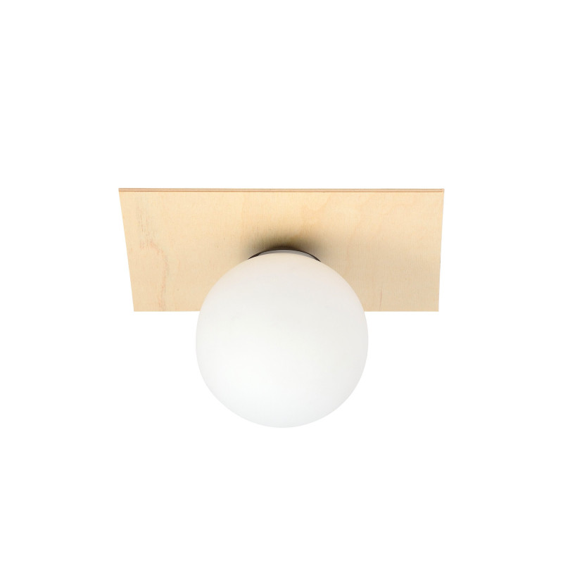 Plafonnier Design Kenzo Métal / Contreplaqué / Verre une Lampe Boule Beige Style Minimaliste 