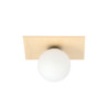 Plafonnier Design Kenzo Métal / Contreplaqué / Verre une Lampe Boule Beige Style Minimaliste 